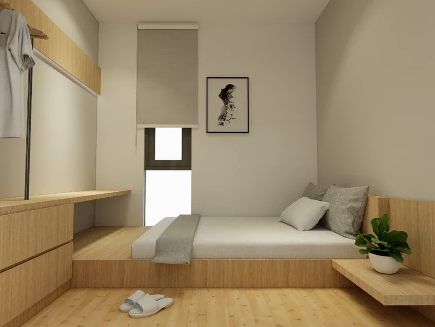 Kamar Tidur Utama dengan Wardrobe Built-in